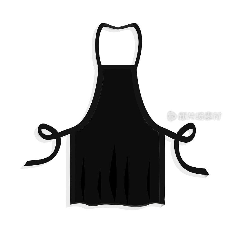 Black kitchen apron vector illustration